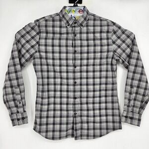 Banana Republic Shirt Mens Medium Button Up Luxe Flannel Plaid Long Sleeve‎